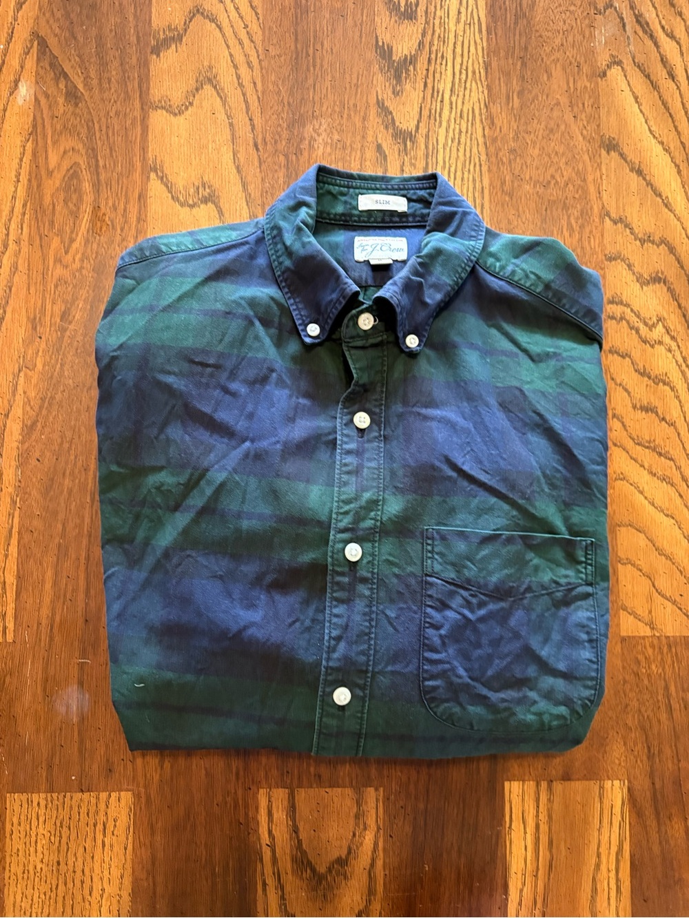 J. Crew Green & Blue Plaid Button-Down Shirt